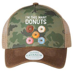 Cute Donut 5th Birthday Im This Many Donuts 5year Old Legacy Tie Dye Trucker Hat