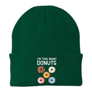 Cute Donut 5th Birthday Im This Many Donuts 5year Old Knit Cap Winter Beanie