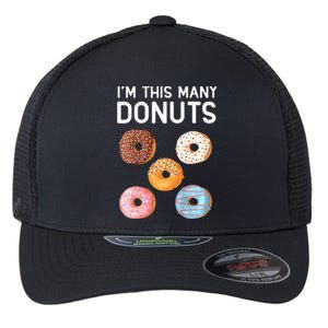 Cute Donut 5th Birthday Im This Many Donuts 5year Old Flexfit Unipanel Trucker Cap