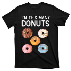 Cute Donut 5th Birthday Im This Many Donuts 5year Old T-Shirt