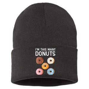 Cute Donut 5th Birthday Im This Many Donuts 5year Old Sustainable Knit Beanie