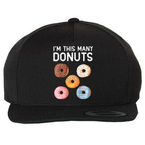 Cute Donut 5th Birthday Im This Many Donuts 5year Old Wool Snapback Cap