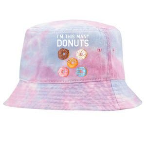 Cute Donut 5th Birthday Im This Many Donuts 5year Old Tie-Dyed Bucket Hat