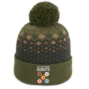 Cute Donut 5th Birthday Im This Many Donuts 5year Old The Baniff Cuffed Pom Beanie