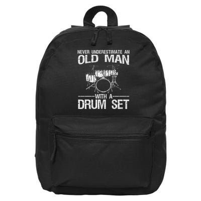 Cool Drummer Art Dad Drum Set Player Drum Kit Musician 16 in Basic Backpack