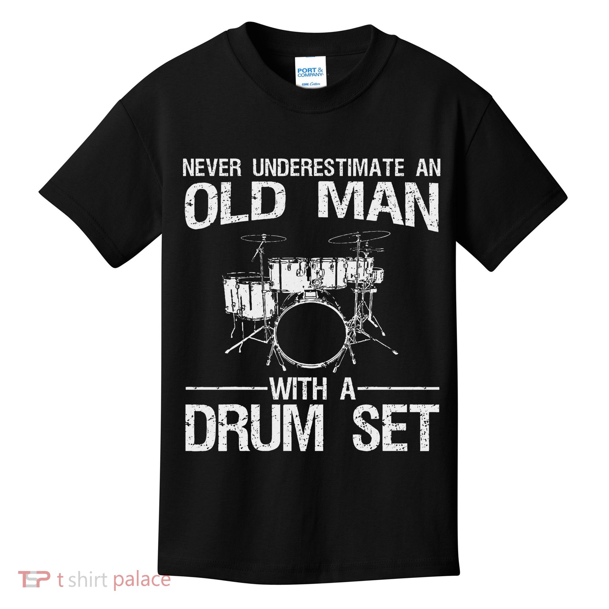 Cool Drummer Art Dad Drum Set Player Drum Kit Musician Kids T-Shirt