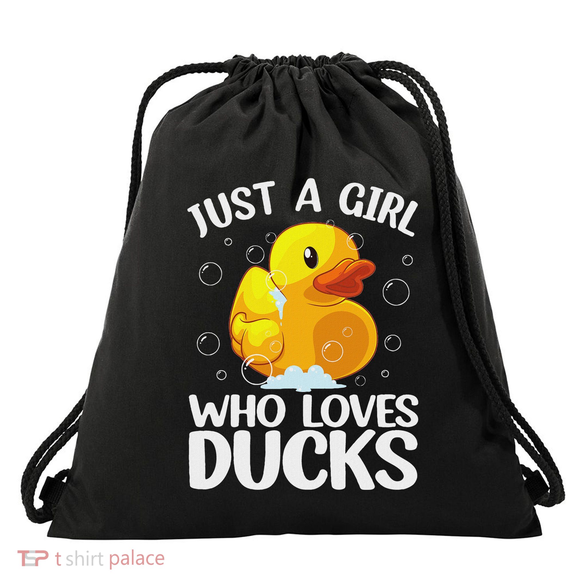 Cute Duck Art For Women Rubber Duck Lover Drawstring Bag