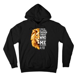 Can Do All Things Through Christ Bible Quote Lion Hoodie