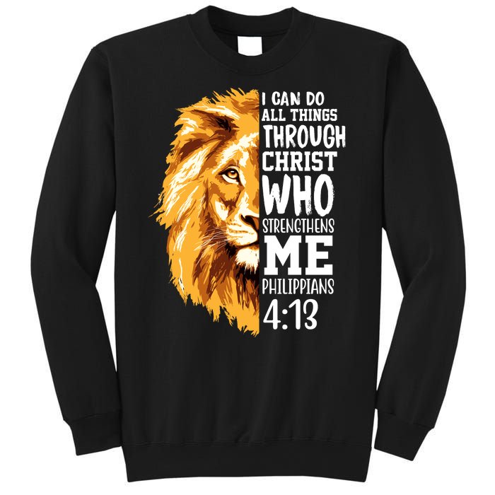 Can Do All Things Through Christ Bible Quote Lion Sweatshirt