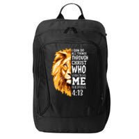 Can Do All Things Through Christ Bible Quote Lion City Backpack