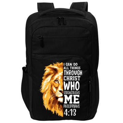 Can Do All Things Through Christ Bible Quote Lion Impact Tech Backpack