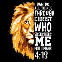 Can Do All Things Through Christ Bible Quote Lion Flatbill Hat