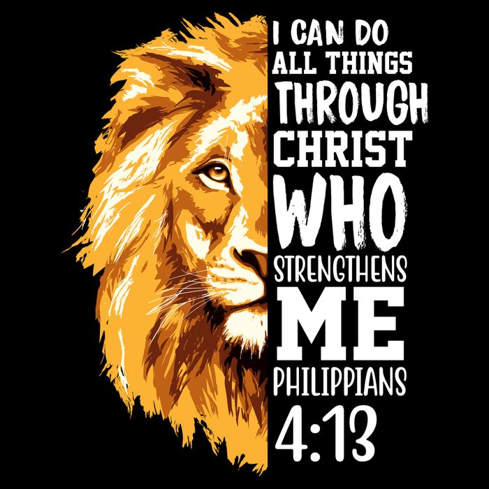 Can Do All Things Through Christ Bible Quote Lion Flatbill Hat