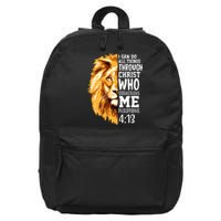 Can Do All Things Through Christ Bible Quote Lion 16 in Basic Backpack