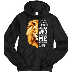 Can Do All Things Through Christ Bible Quote Lion Tie Dye Hoodie