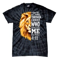 Can Do All Things Through Christ Bible Quote Lion Tie-Dye T-Shirt