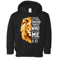 Can Do All Things Through Christ Bible Quote Lion Toddler Hoodie