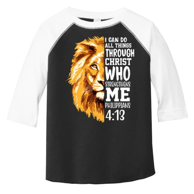 Can Do All Things Through Christ Bible Quote Lion Toddler Fine Jersey T-Shirt