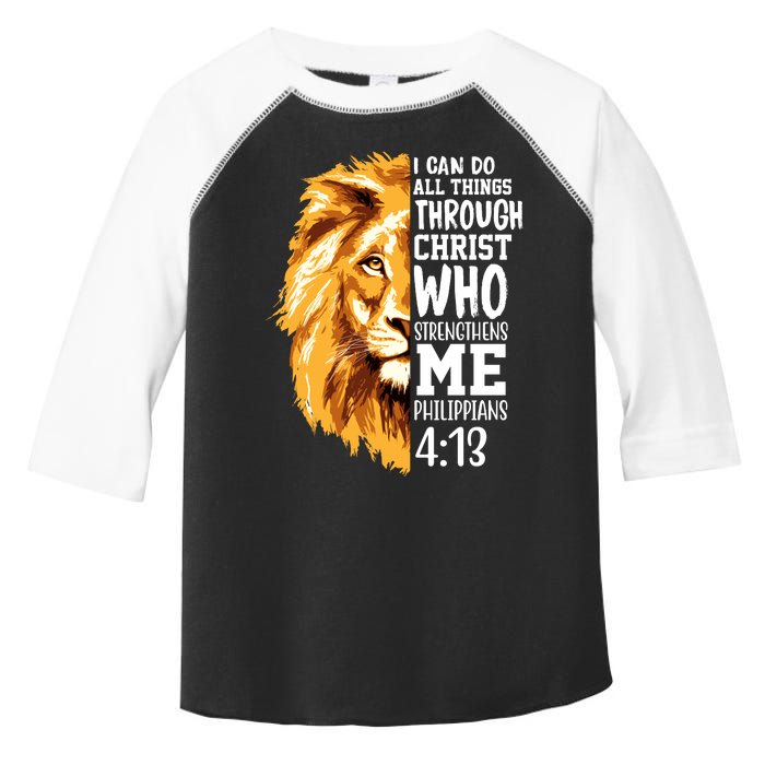 Can Do All Things Through Christ Bible Quote Lion Toddler Fine Jersey T-Shirt