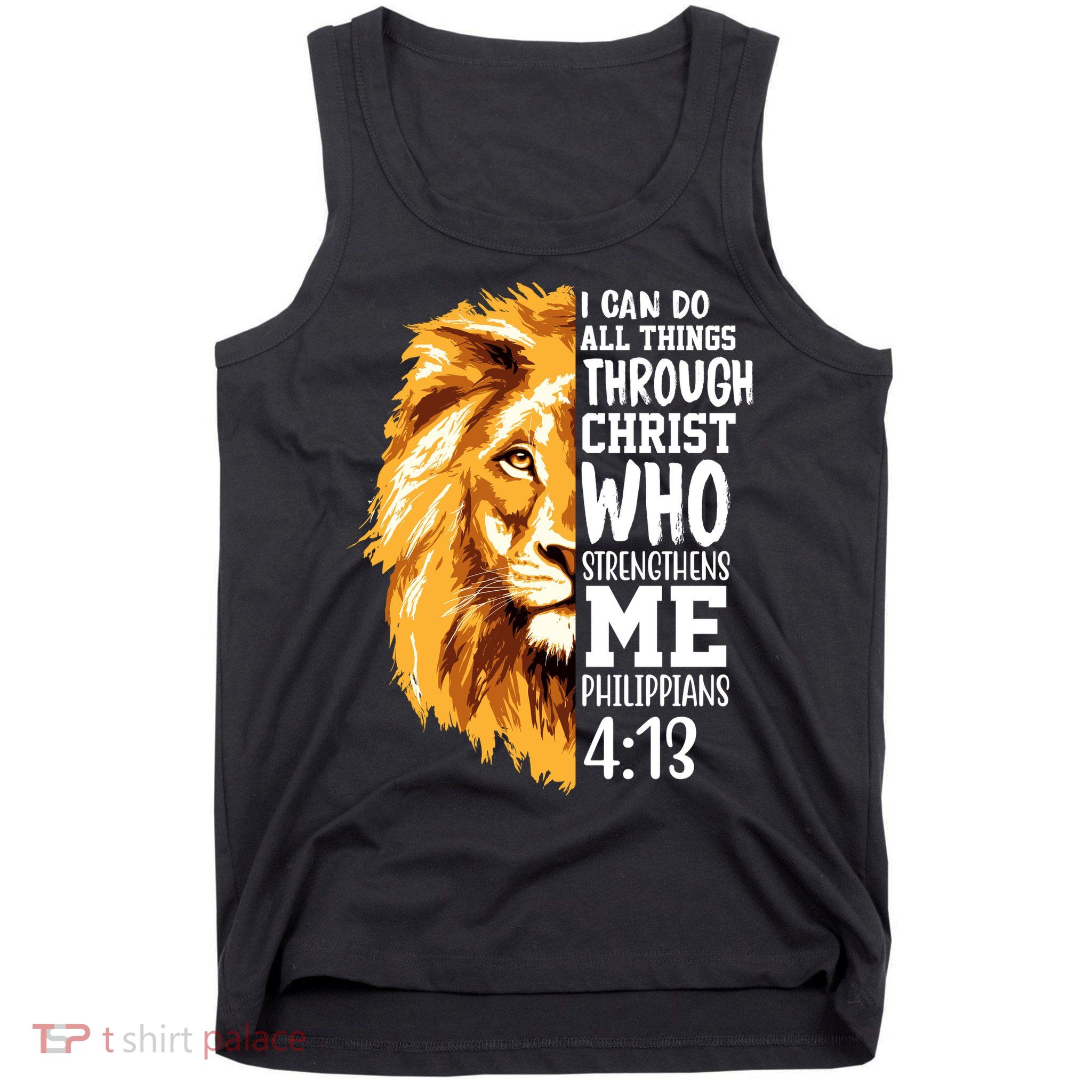 Can Do All Things Through Christ Bible Quote Lion Tank Top