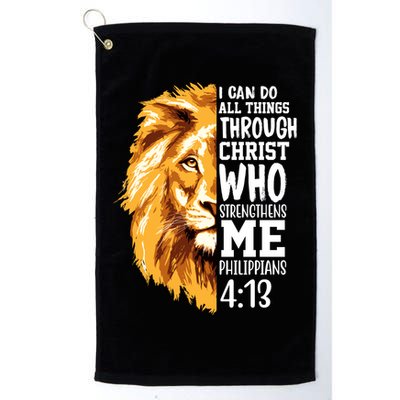 Can Do All Things Through Christ Bible Quote Lion Golf Towel