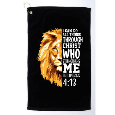 Can Do All Things Through Christ Bible Quote Lion Platinum Collection Golf Towel