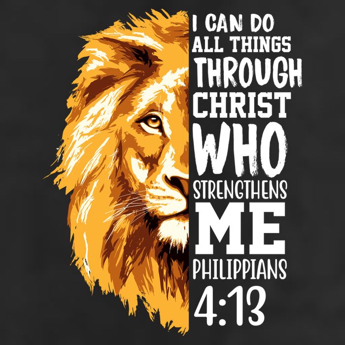 Can Do All Things Through Christ Bible Quote Lion Golf Towel