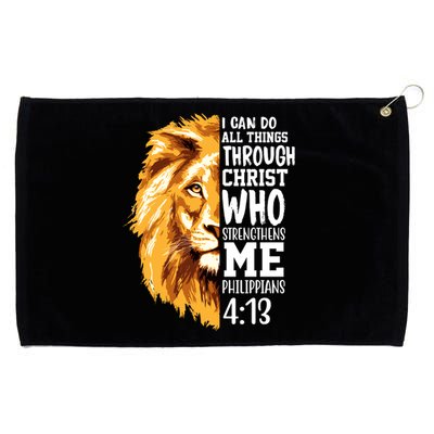 Can Do All Things Through Christ Bible Quote Lion Grommeted Golf Towel