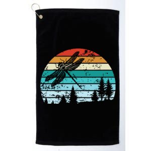 Cool Dragonfly Art Retro Nature Insect Entomology Platinum Collection Golf Towel