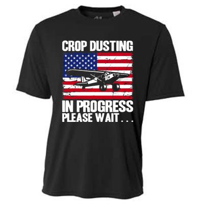 Crop Duster American Crop Dusting In Progress Please Wait Cooling Performance Crew T-Shirt