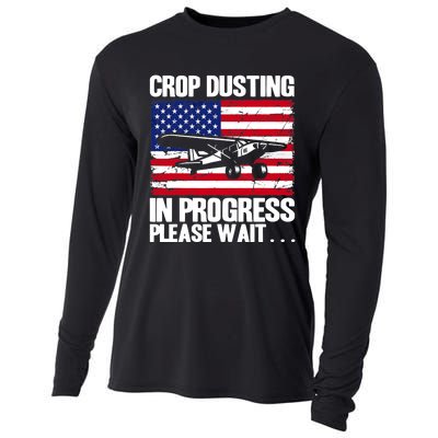 Crop Duster American Crop Dusting In Progress Please Wait Cooling Performance Long Sleeve Crew