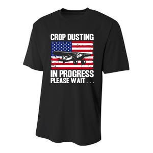 Crop Duster American Crop Dusting In Progress Please Wait Youth Performance Sprint T-Shirt