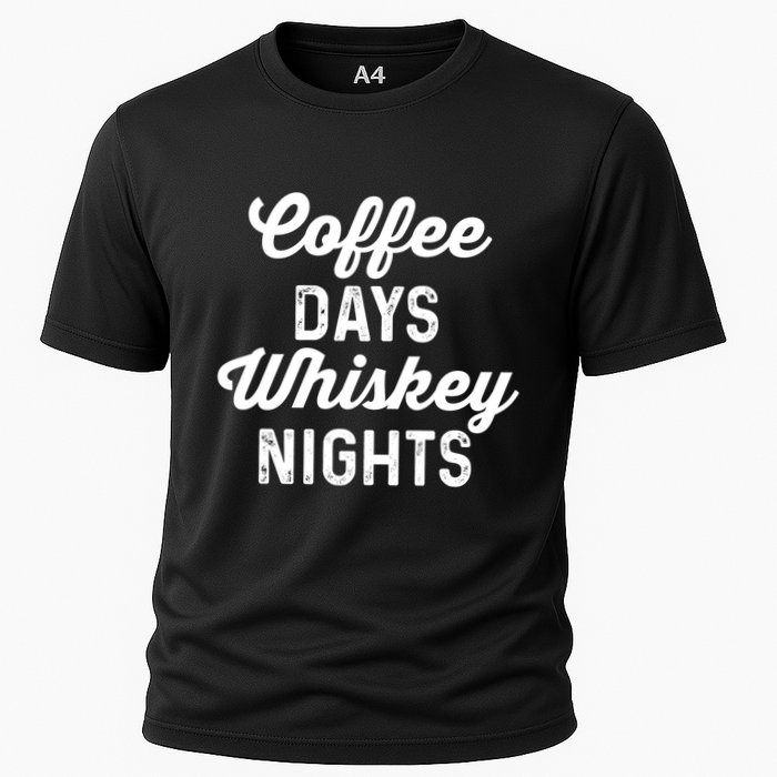 Coffee Days And Whiskey Nights Coffee And Whisky Gift Cooling Performance Crew T-Shirt