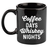 Coffee Days And Whiskey Nights Coffee And Whisky Gift 11oz C Handle Ceramic Mug