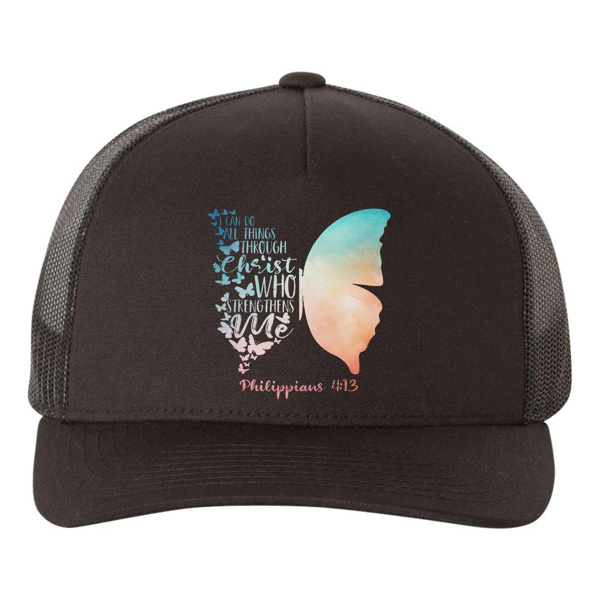 Can Do All Things Through Christ Who Strengthens Me Saying Yupoong Adult 5-Panel Trucker Hat