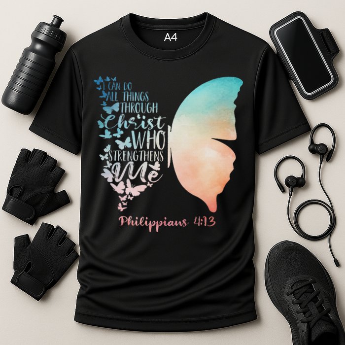 Can Do All Things Through Christ Who Strengthens Me Saying Cooling Performance Crew T-Shirt