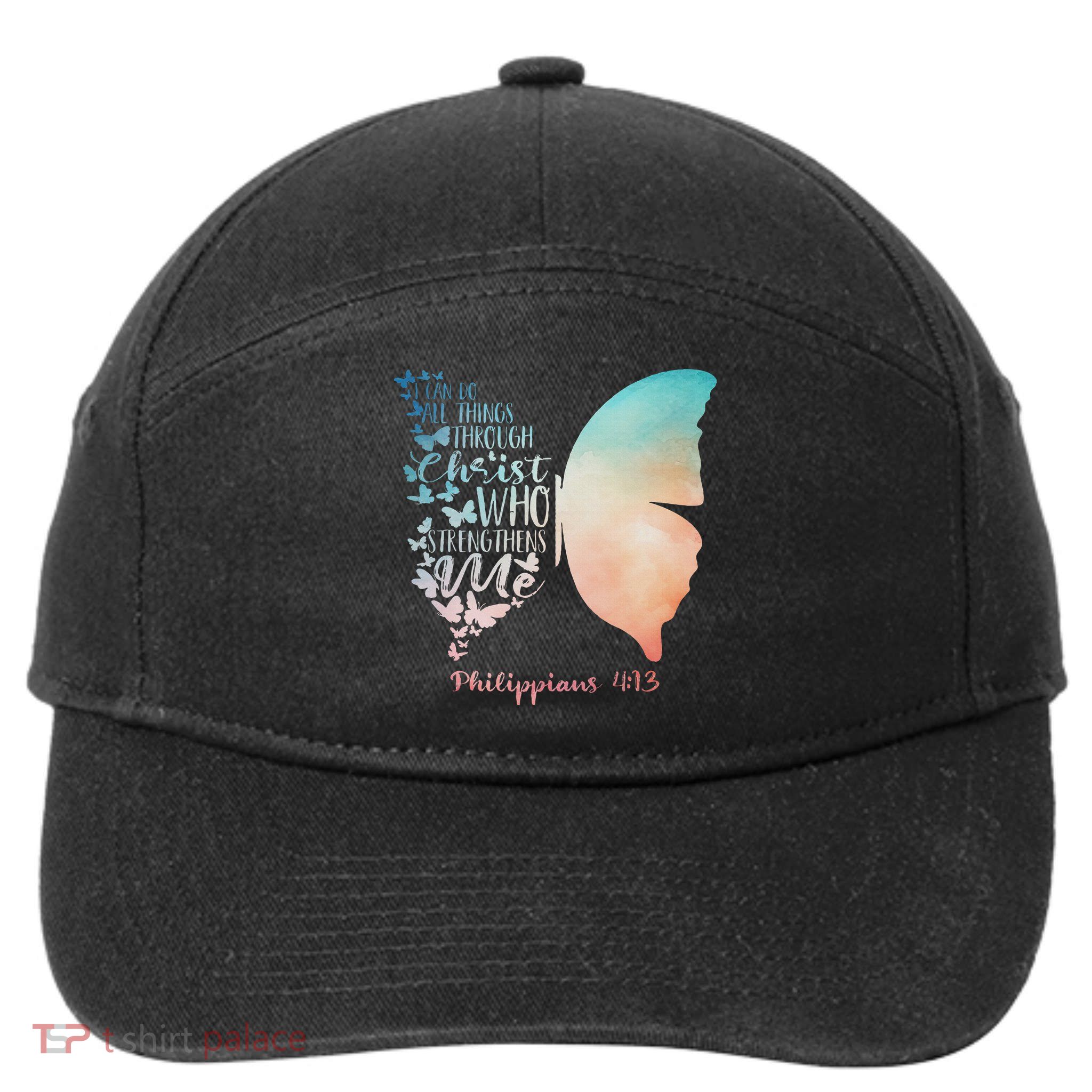 Can Do All Things Through Christ Who Strengthens Me Saying 7-Panel Snapback Hat
