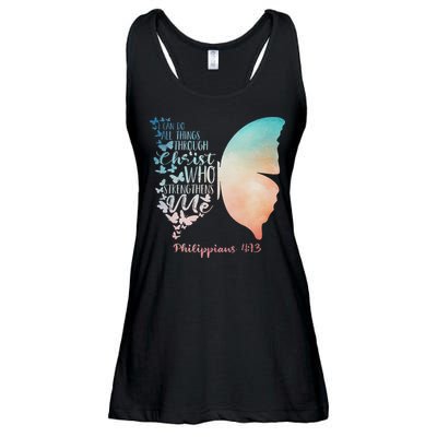 Can Do All Things Through Christ Who Strengthens Me Saying Ladies Essential Flowy Tank