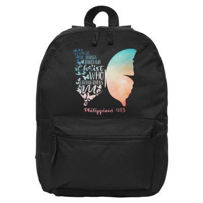 Can Do All Things Through Christ Who Strengthens Me Saying 16 in Basic Backpack