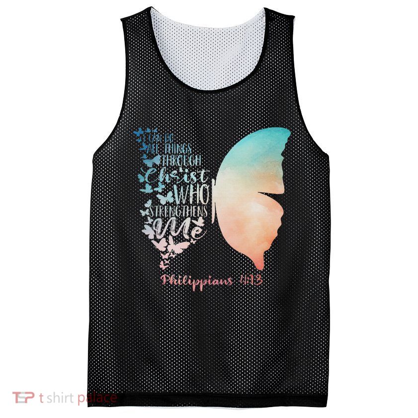 Can Do All Things Through Christ Who Strengthens Me Saying Mesh Reversible Basketball Jersey Tank