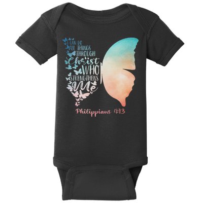 Can Do All Things Through Christ Who Strengthens Me Saying Baby Bodysuit