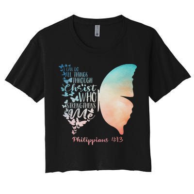 Can Do All Things Through Christ Who Strengthens Me Saying Crop Top