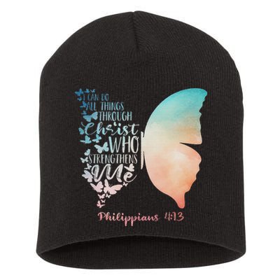 Can Do All Things Through Christ Who Strengthens Me Saying Short Acrylic Beanie