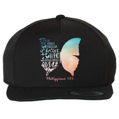 Can Do All Things Through Christ Who Strengthens Me Saying Wool Snapback Cap