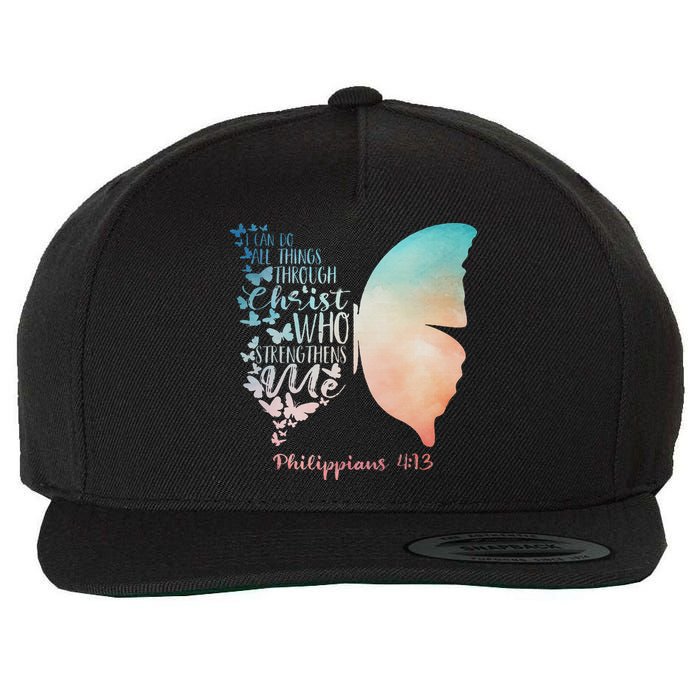 Can Do All Things Through Christ Who Strengthens Me Saying Wool Snapback Cap