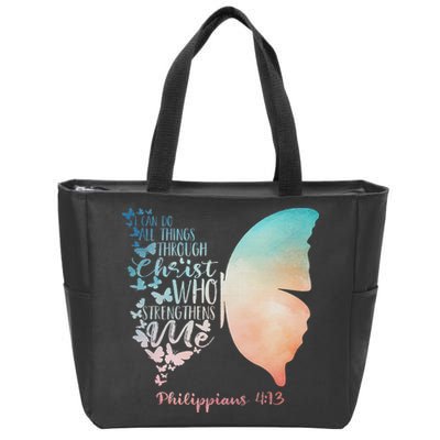 Can Do All Things Through Christ Who Strengthens Me Saying Zip Tote Bag