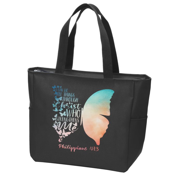 Can Do All Things Through Christ Who Strengthens Me Saying Zip Tote Bag
