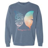 Can Do All Things Through Christ Who Strengthens Me Saying Garment-Dyed Sweatshirt