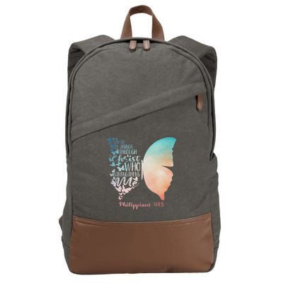 Can Do All Things Through Christ Who Strengthens Me Saying Cotton Canvas Backpack