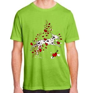 Cute Dalmatian And Red Hearts Funny Dog Mom Valentines Day Gift Adult ChromaSoft Performance T-Shirt